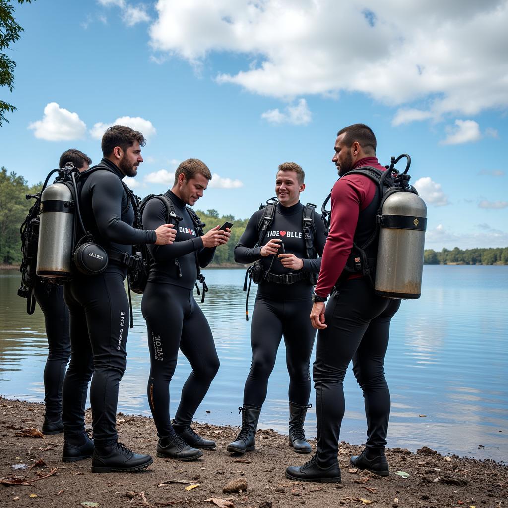 Divers preparing for a dive in Lakeland Florida