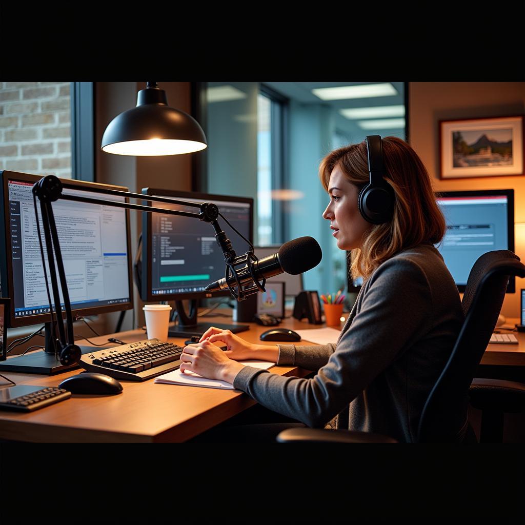 A glimpse inside a Lakeland radio studio during a live broadcast