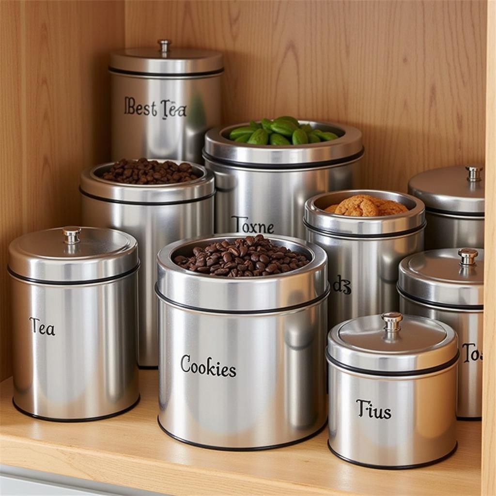 Large Round Tin Containers for Storage