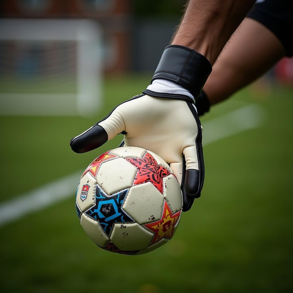 Goalkeeper Demonstrating Latex Grip