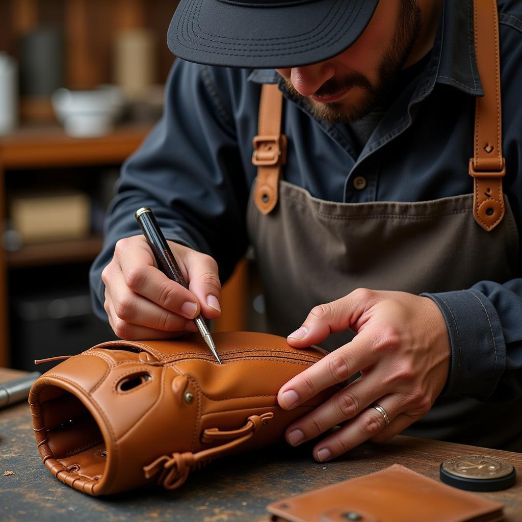 Leather baseball glove craftsmanship