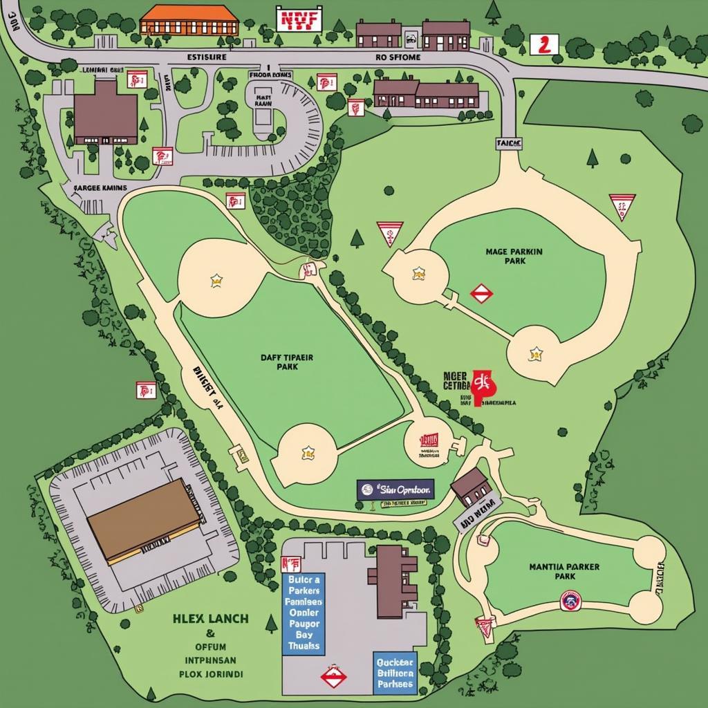 Detailed map of Lee County Athletic Park