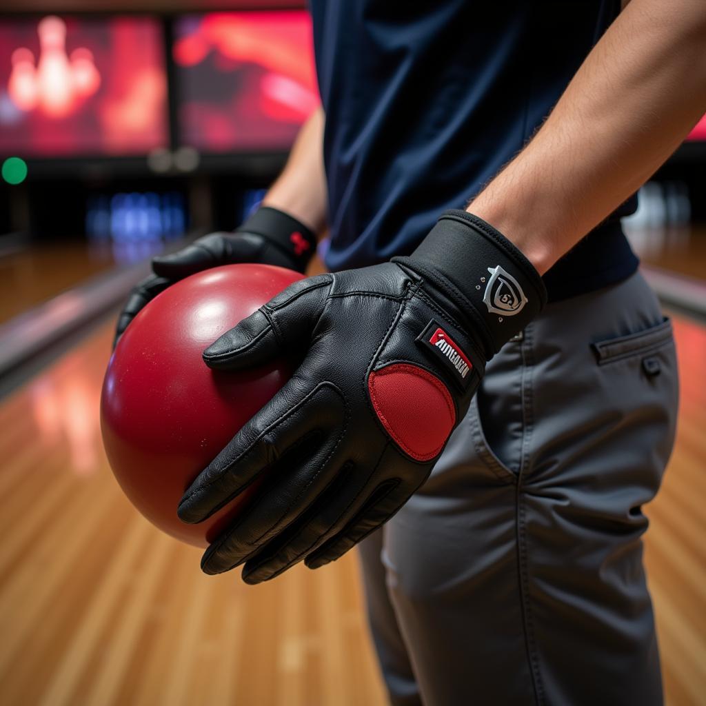 Left-Handed Bowler's Grip with Glove