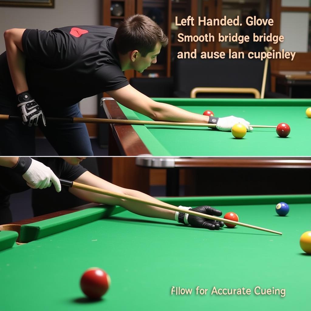 Left Handed Player Using a Pool Glove