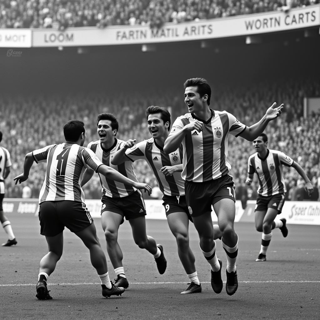 Legendary Beşiktaş Players Celebrating a Goal