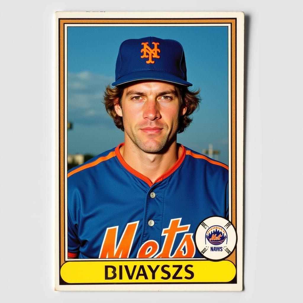 Len Dykstra in his New York Mets uniform on a baseball card