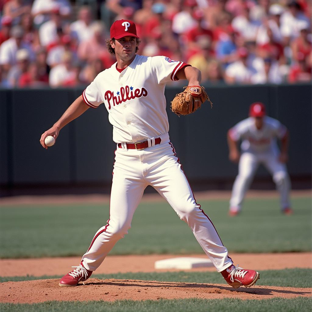 Len Dykstra during the 1993 World Series on a baseball card