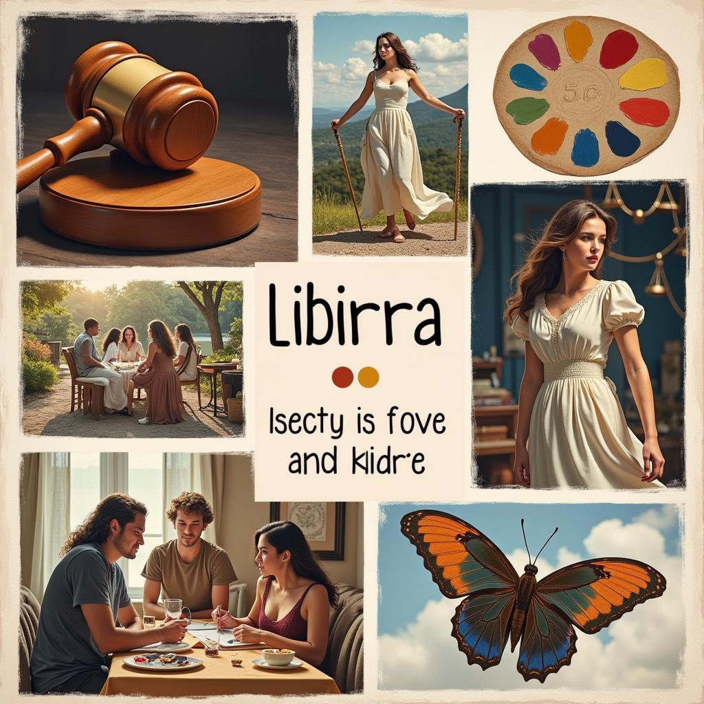 Collage representing Libra personality traits