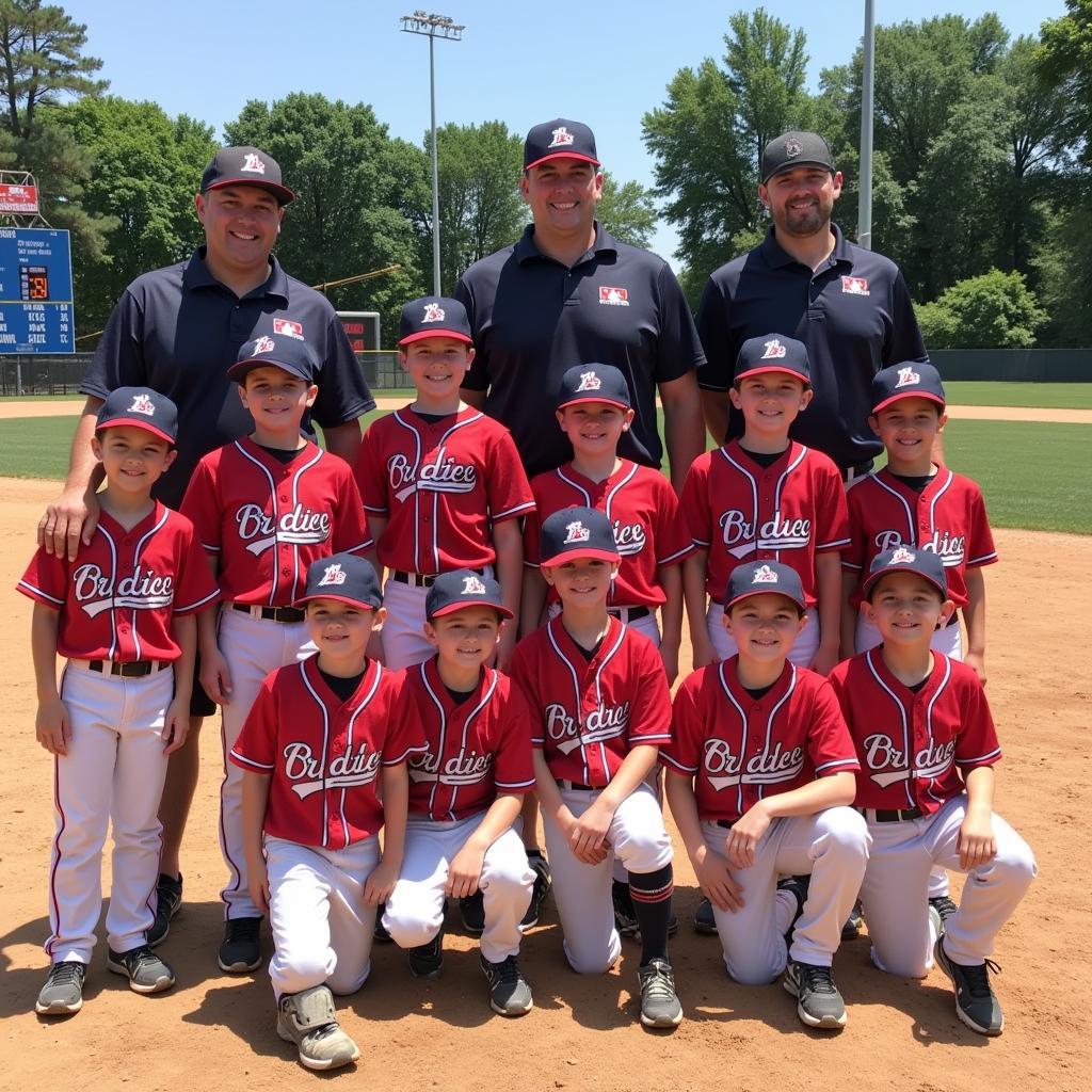 Group photo of a Livingston Little League Baseball team.