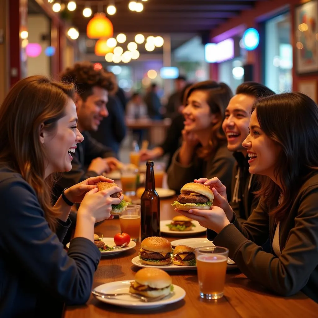 Locals Enjoying Rum Burgers in Besiktas