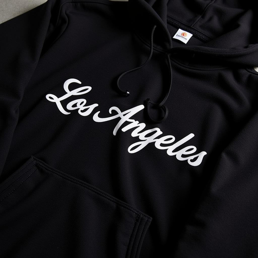 Los Angeles zip up hoodie in black and white