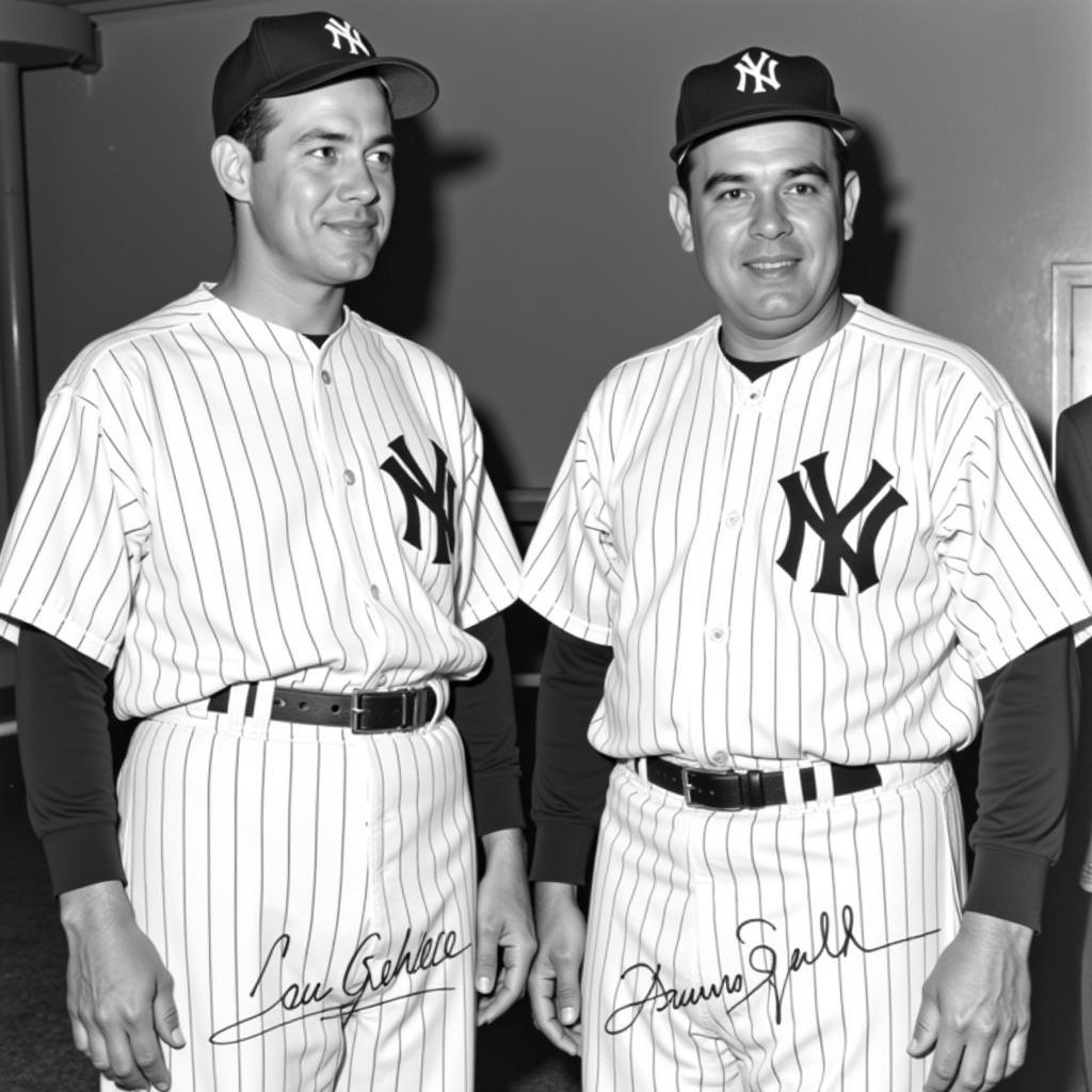 Lou Gehrig Autographed Photo with Babe Ruth