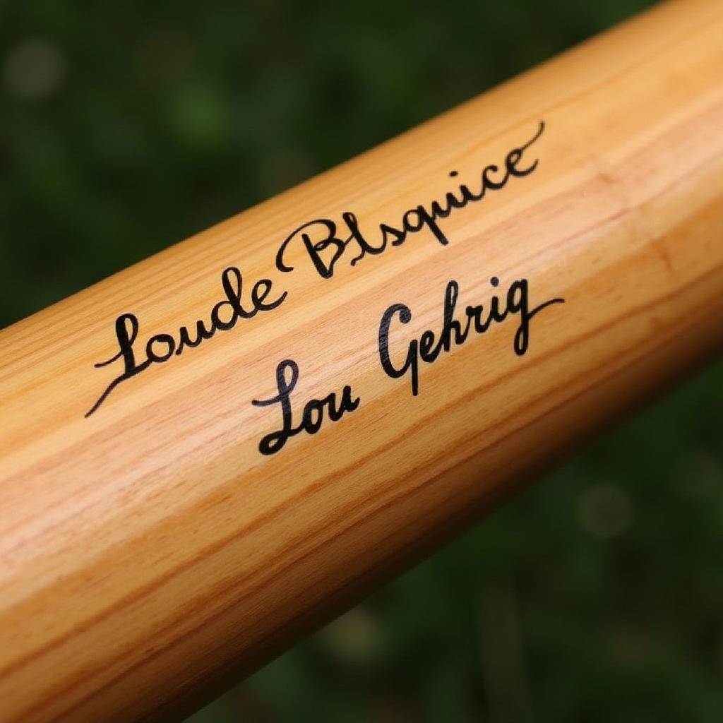 Lou Gehrig Signed Baseball Bat