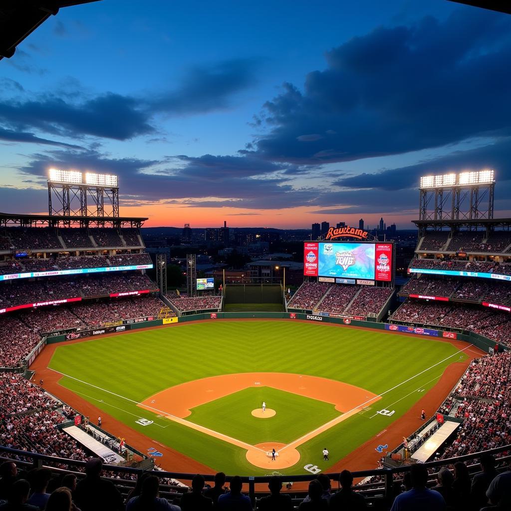 Louisville Slugger Field at Night