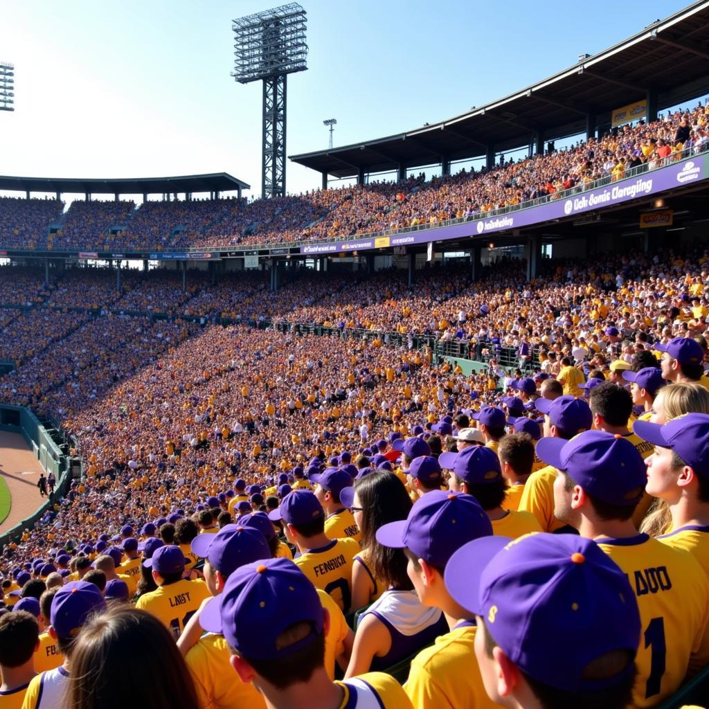 LSU Baseball Fans Cheering at Alex Box Stadium