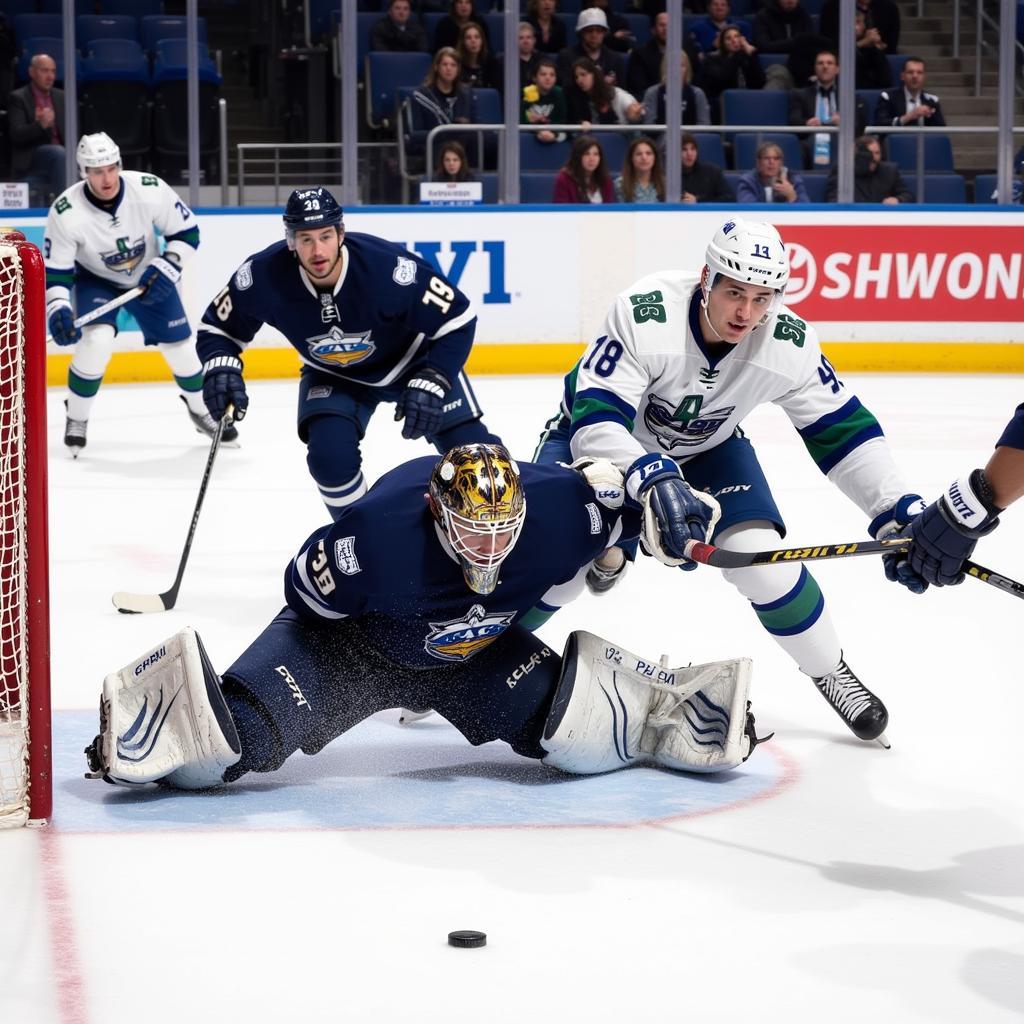 Maine Mariners Goalie Making a Save