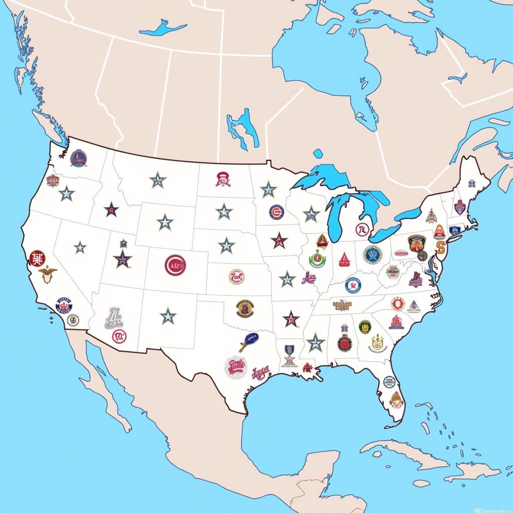 Major League Baseball Teams Map