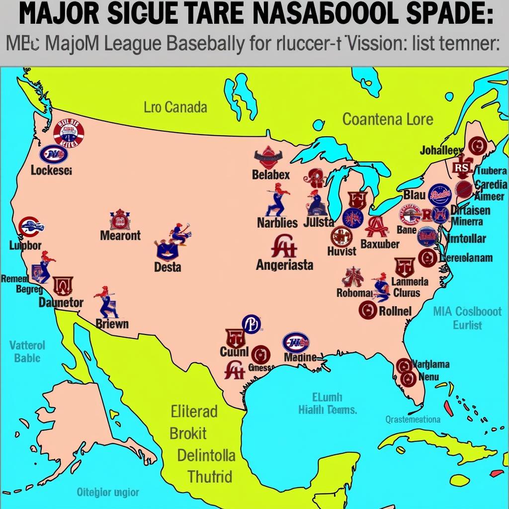 Map of Major League Baseball Teams in the USA