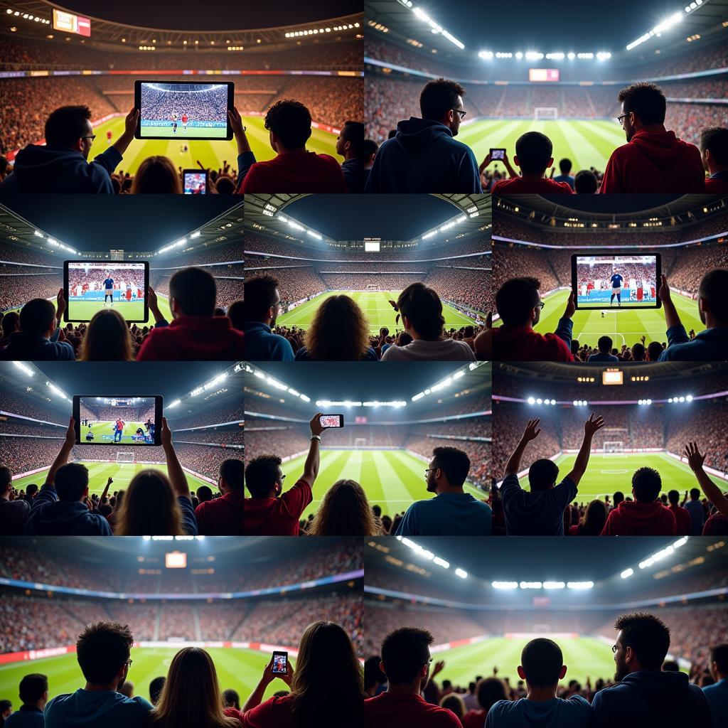 Fans from Around the World Watching a Game