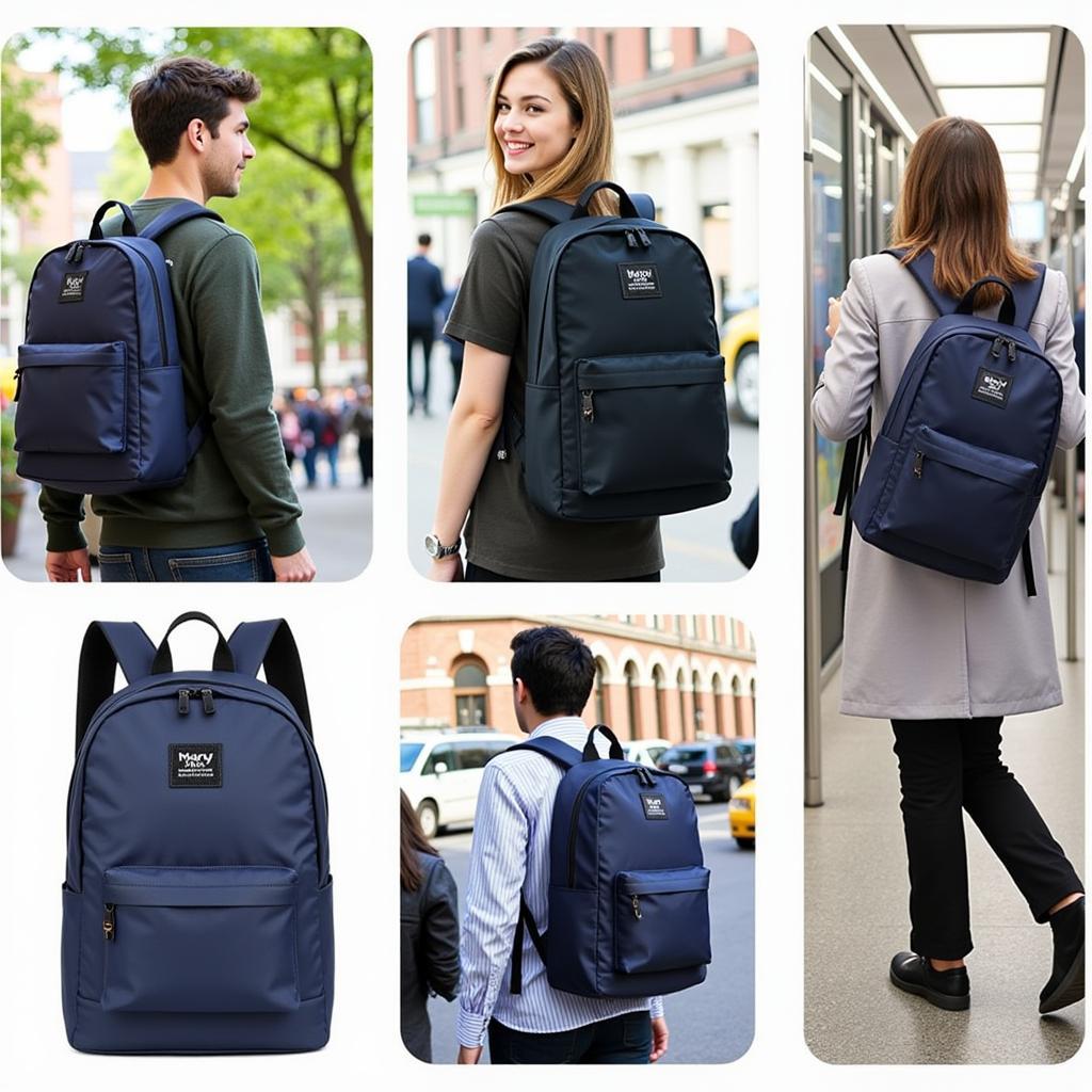 Mary Square Backpacks in Different Settings