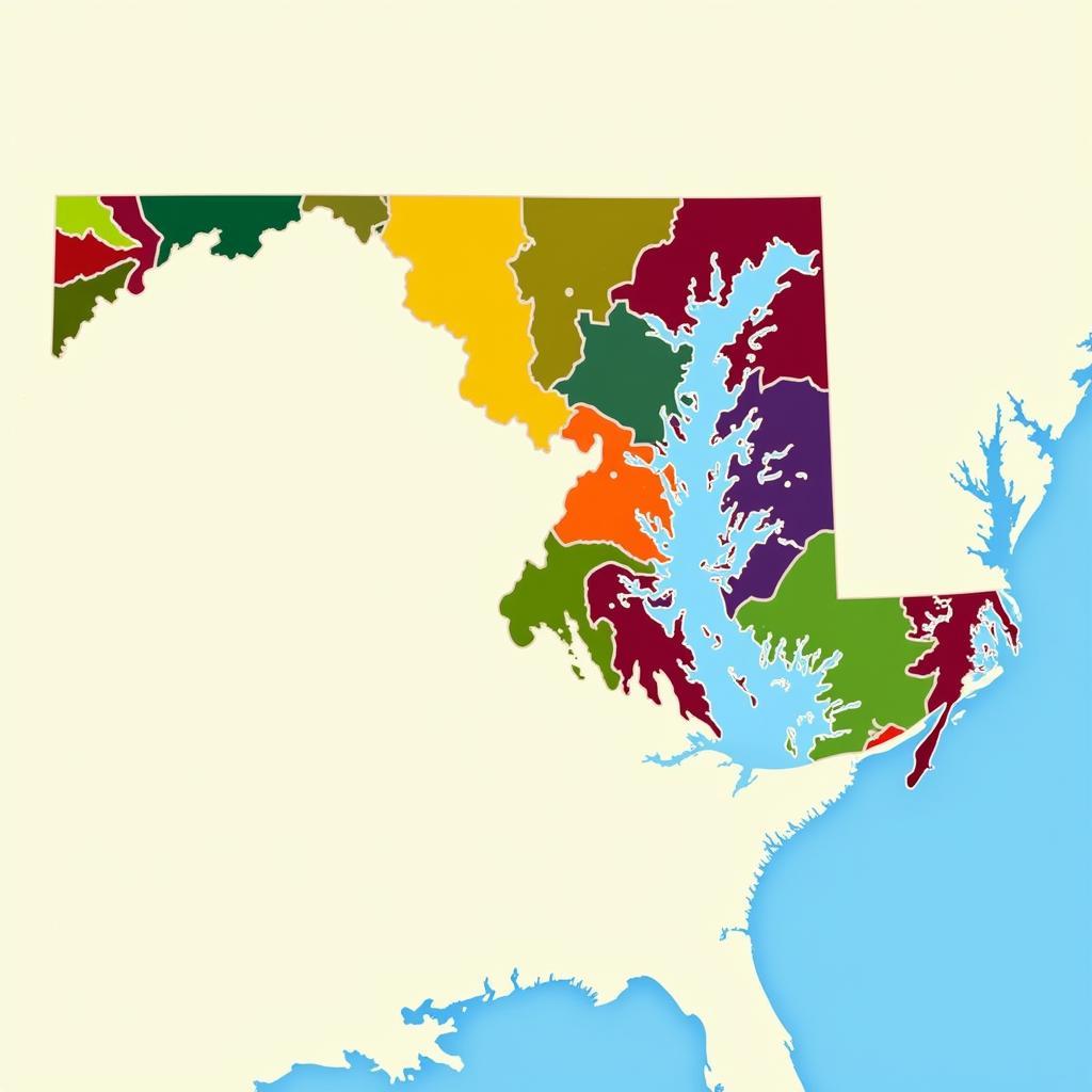 Map of Maryland Highlighting Major Cities