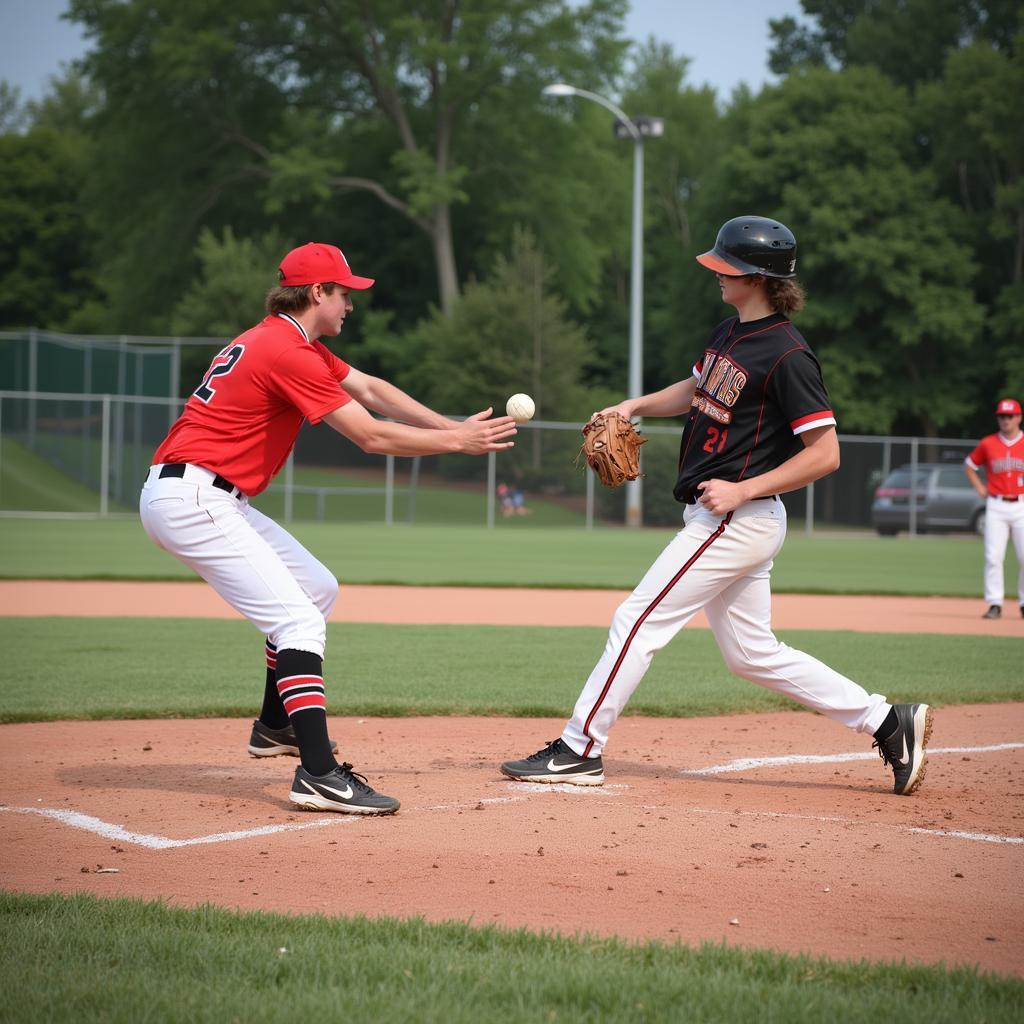 Maryland club baseball game in action