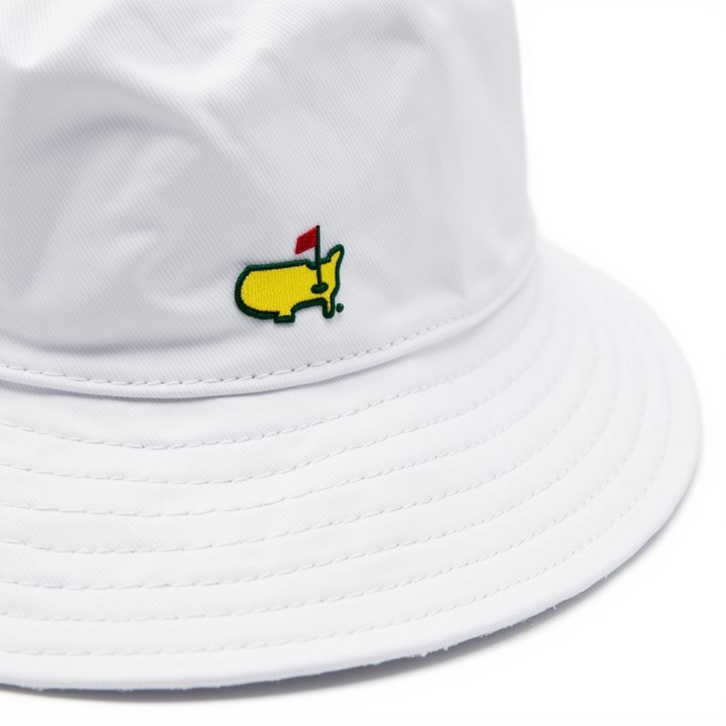 Close-up view of a Masters golf bucket hat showcasing its details