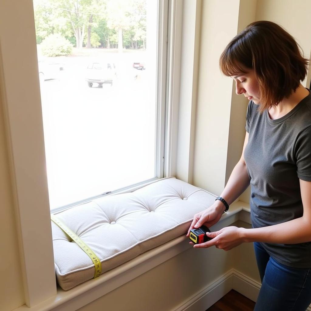 Measuring Window Seat for Custom Cushion