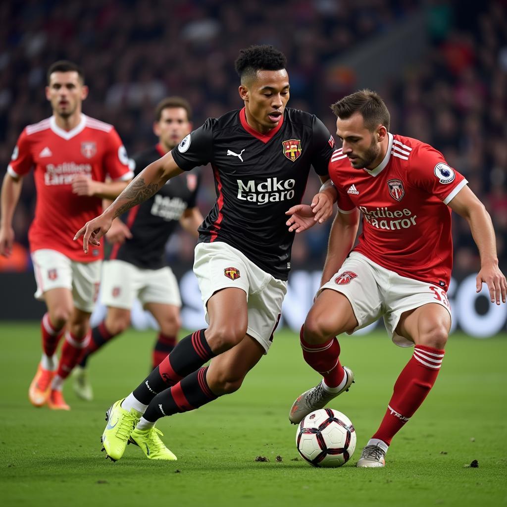 Melvin Cruz dribbling the ball past an opponent