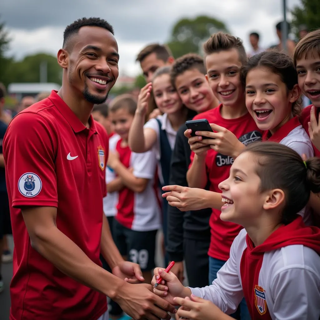 Memphis Depay interacts with Beşiktaş fans at Vodafone Park