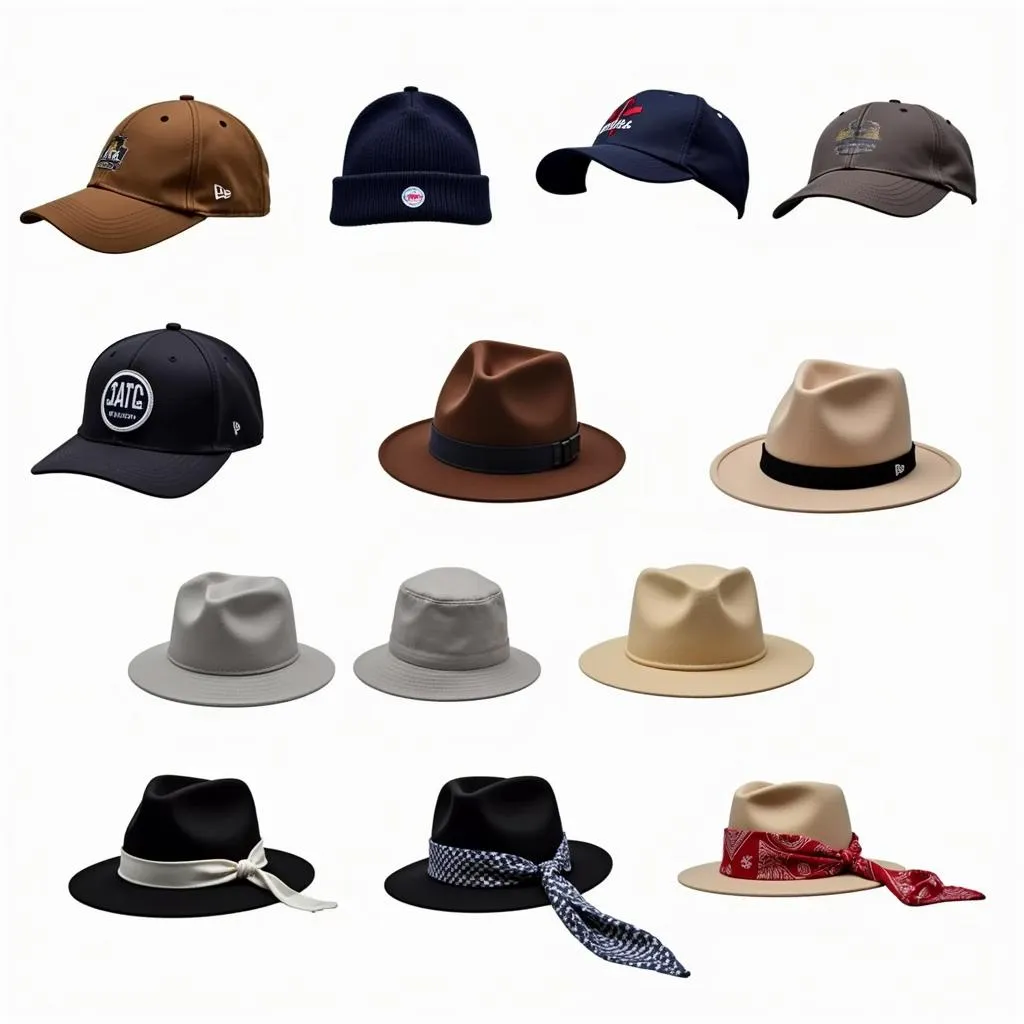 Various styles of cancer hats for men