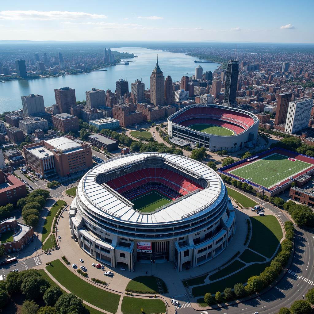 MetLife and Lincoln Financial Field Aerial View