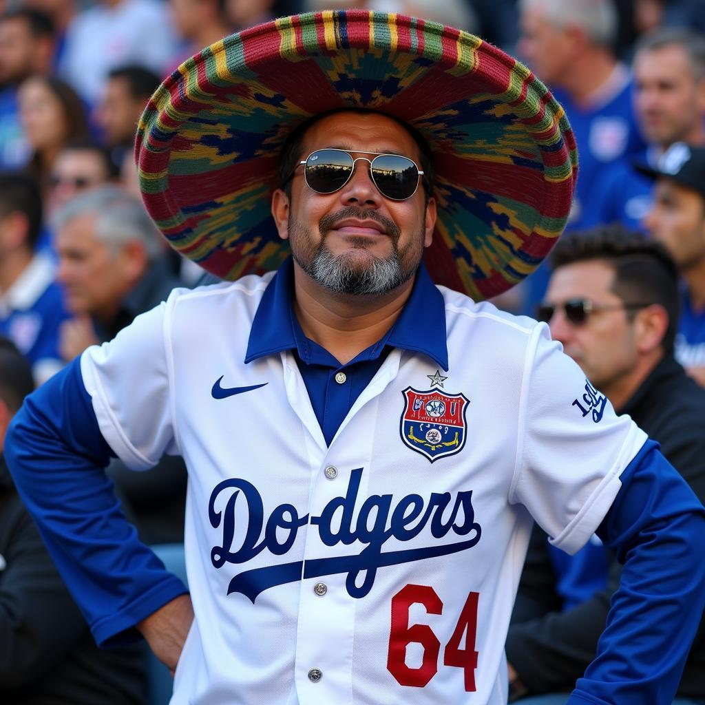 A Beşiktaş fan wearing a Mexican Dodgers shirt