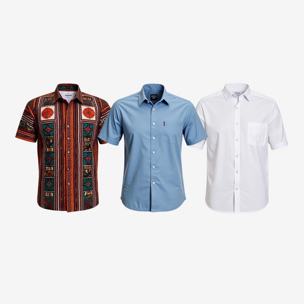 A variety of Mexican shirt styles for men