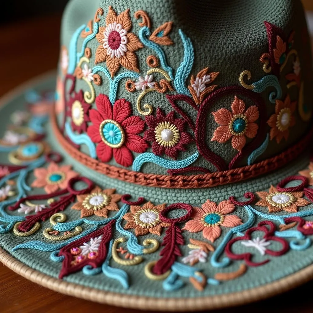 Close up of the details on the Mexico City Red Devils Hat