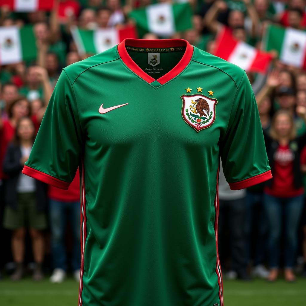 Mexico national team jersey, featuring traditional green, white, and red colors