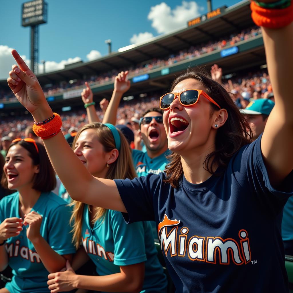 Miami Marlins Fans Celebrating