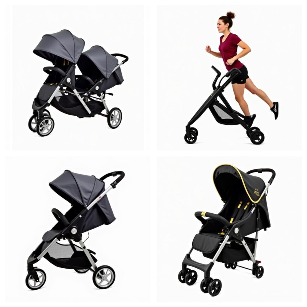 Various stroller types available for rent in Miami