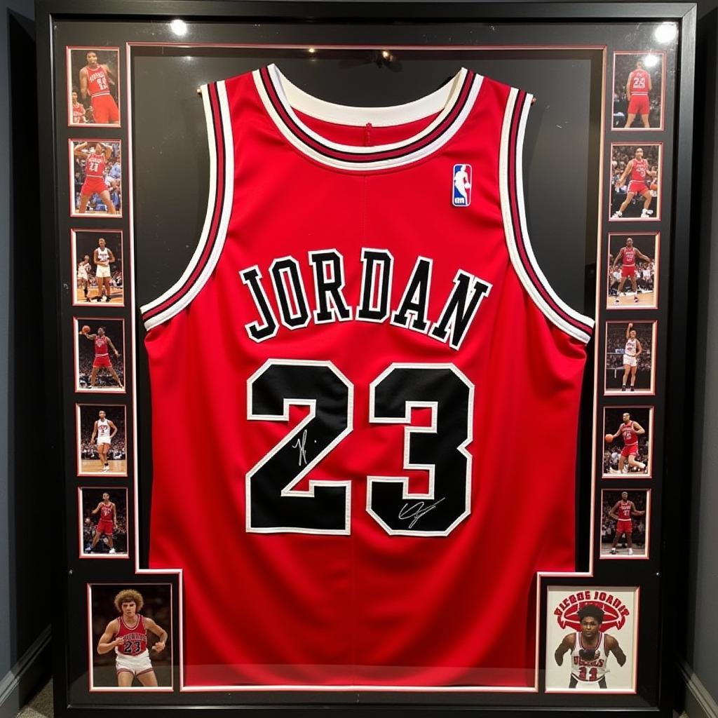 Michael Jordan Autographed Jersey on Display