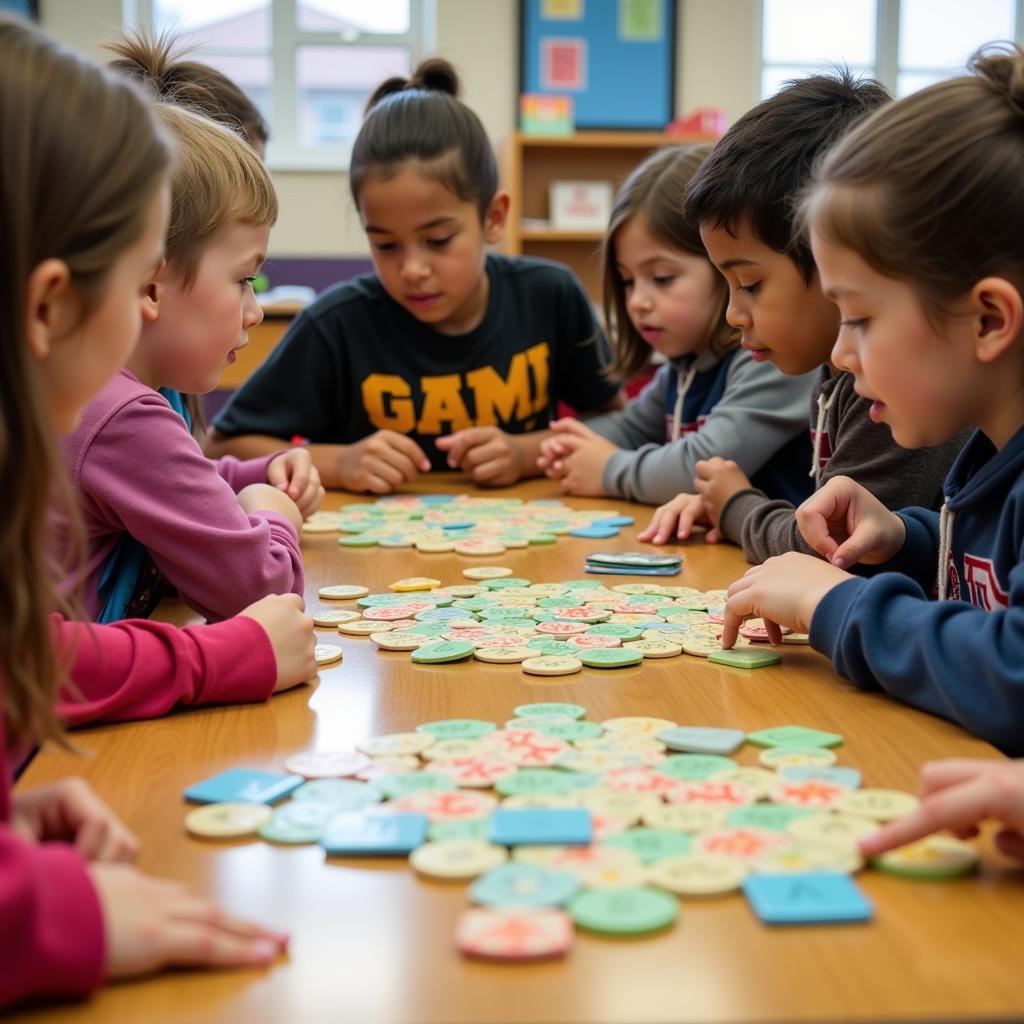 Michigan students engrossed in a lively game of Equations