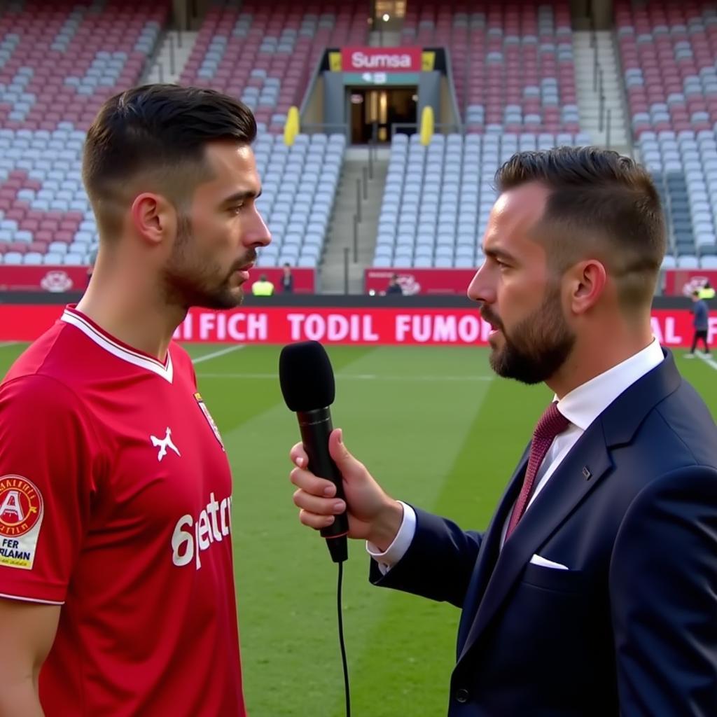 Mike Interviewing a Besiktas Player After a Match