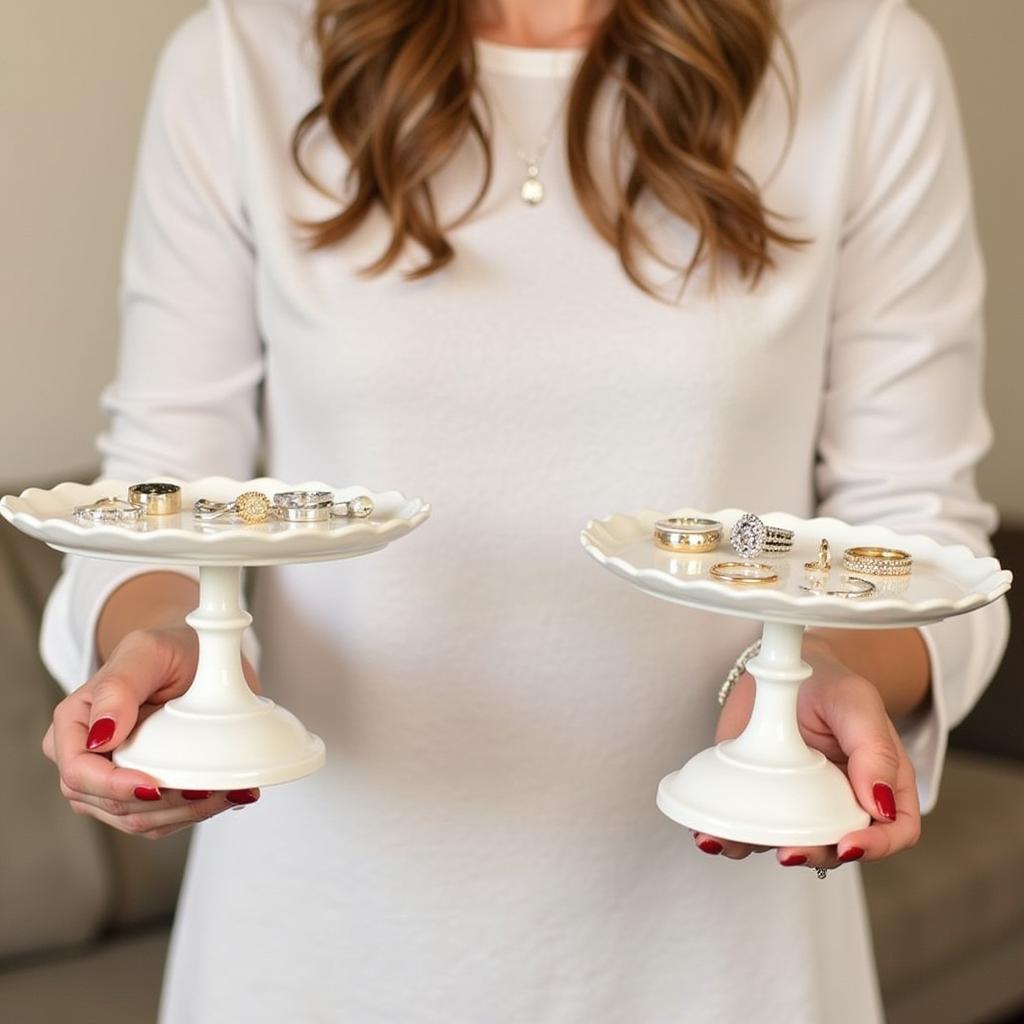 Miniature Cake Stands for Jewelry Organization