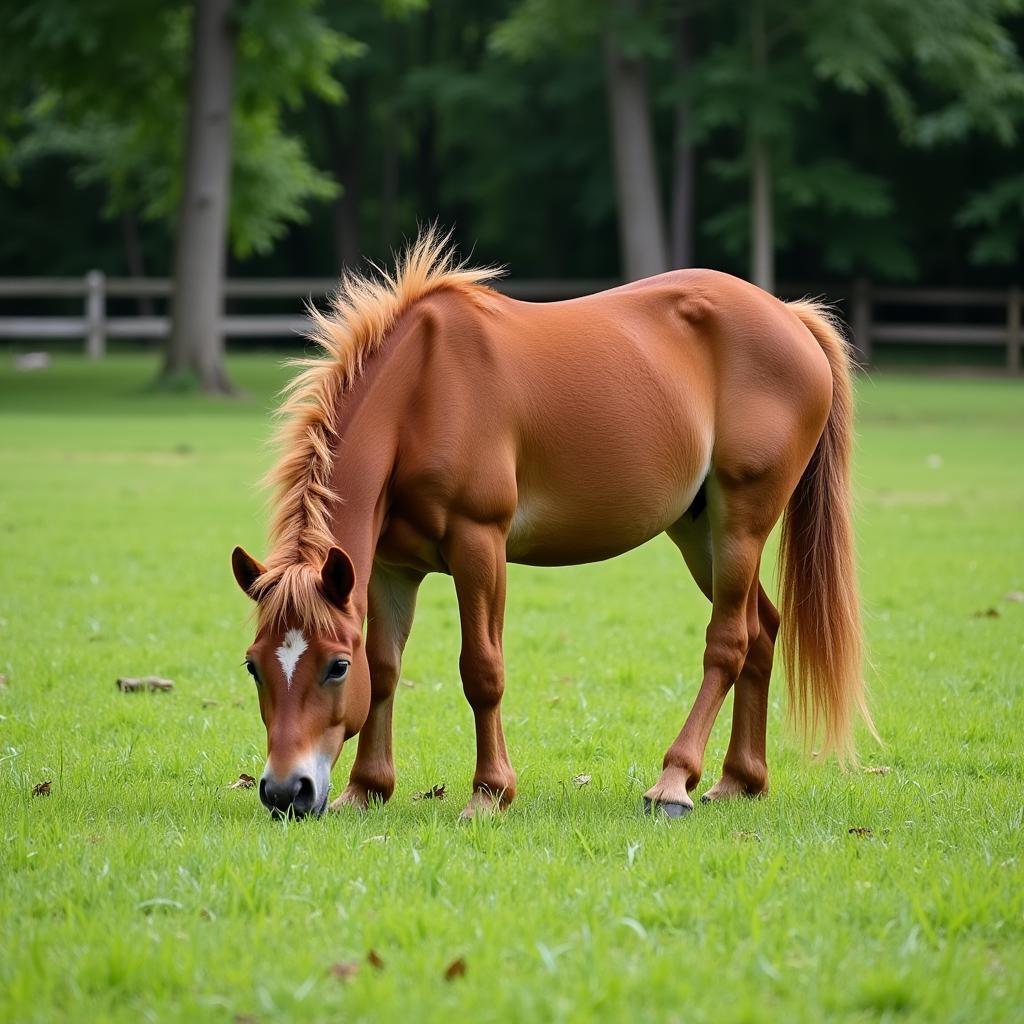 Miniature Horse Grazing in a Georgia Pasture