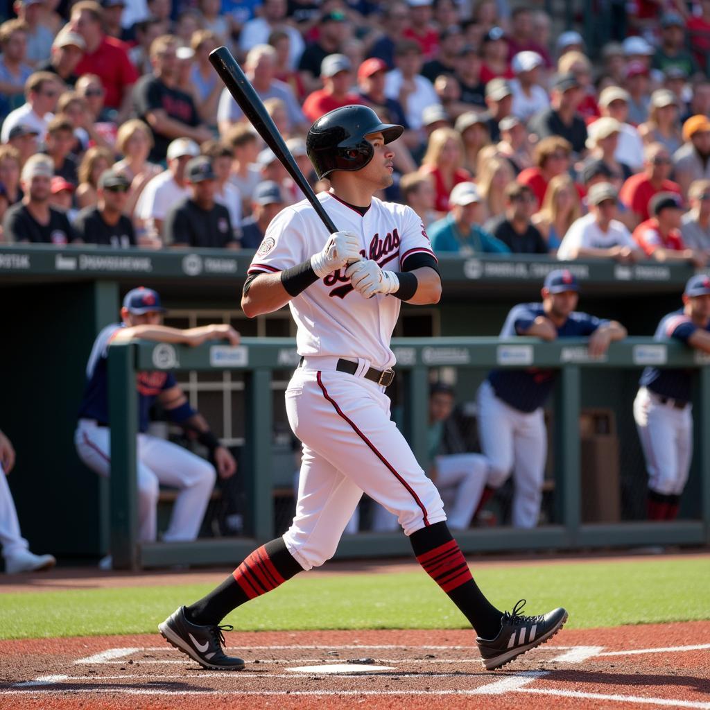 Minor League Baseball Batter Celebrating a Home Run