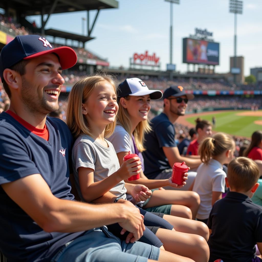 Families enjoying a Minor League Baseball game near Chicago