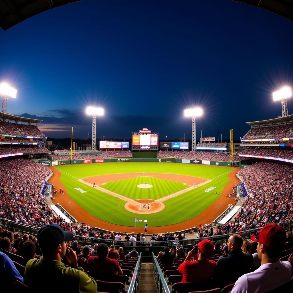 Packed Minor League Baseball Stadium