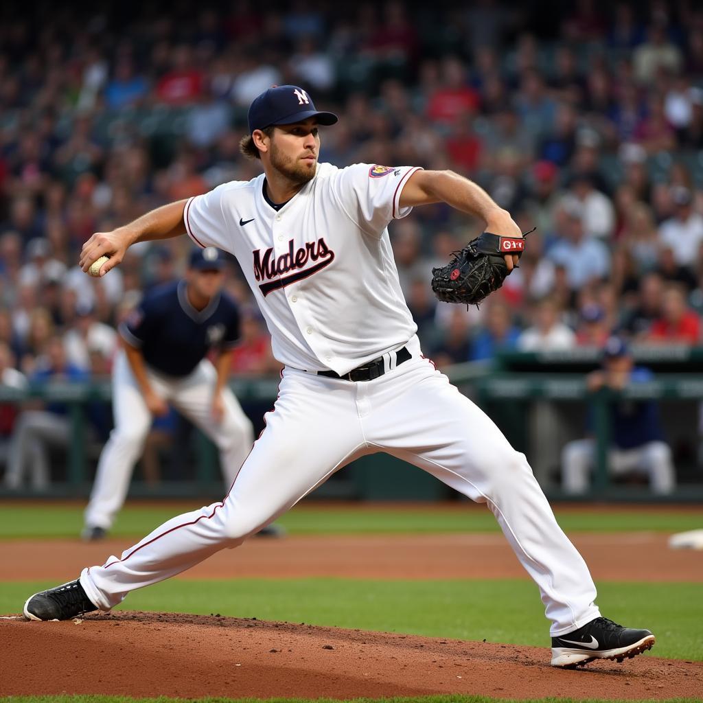 Minor League Baseball Pitcher in Action