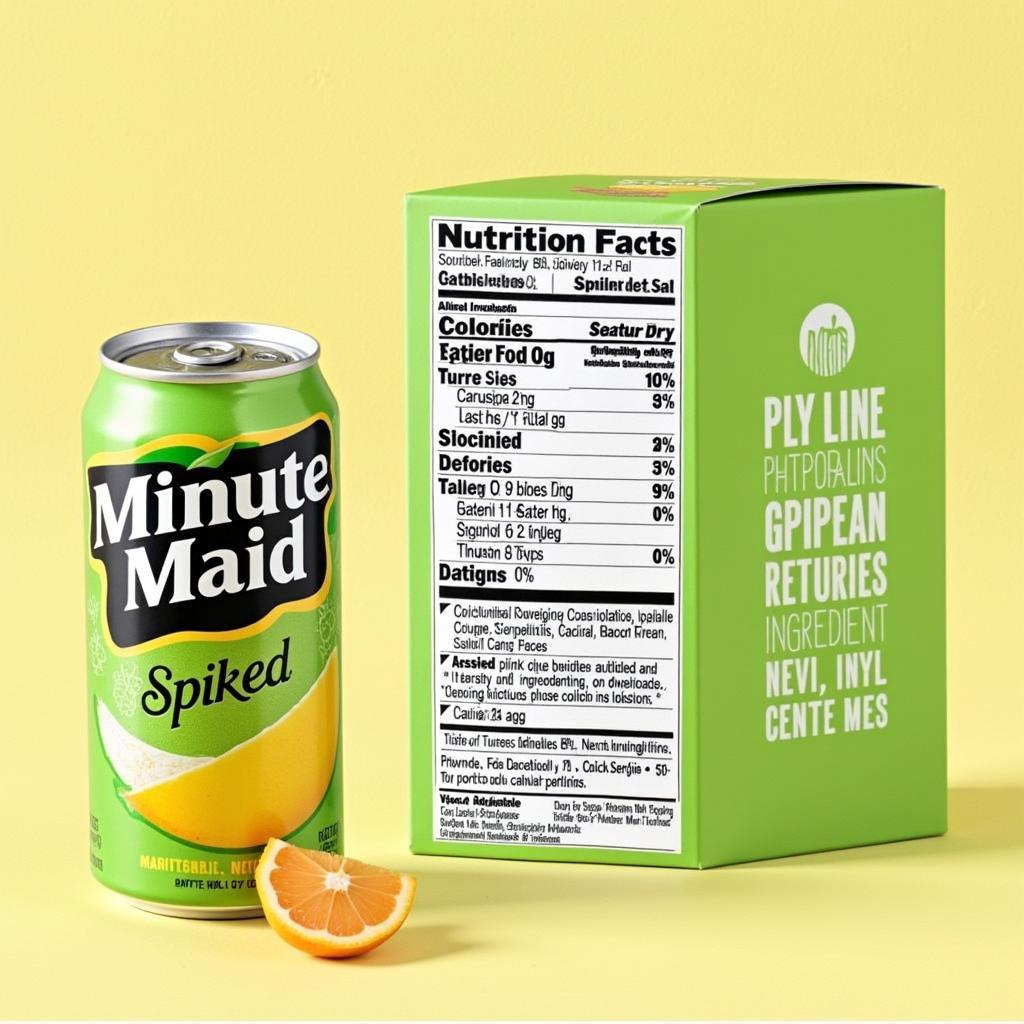 Close-up of Minute Maid Spiked Ingredients Label