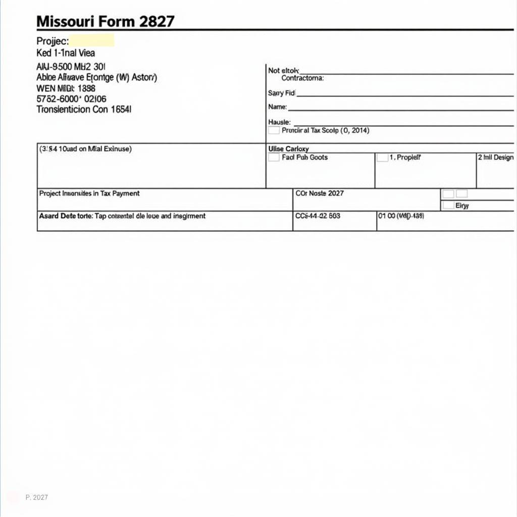 Missouri Form 2827 Sample