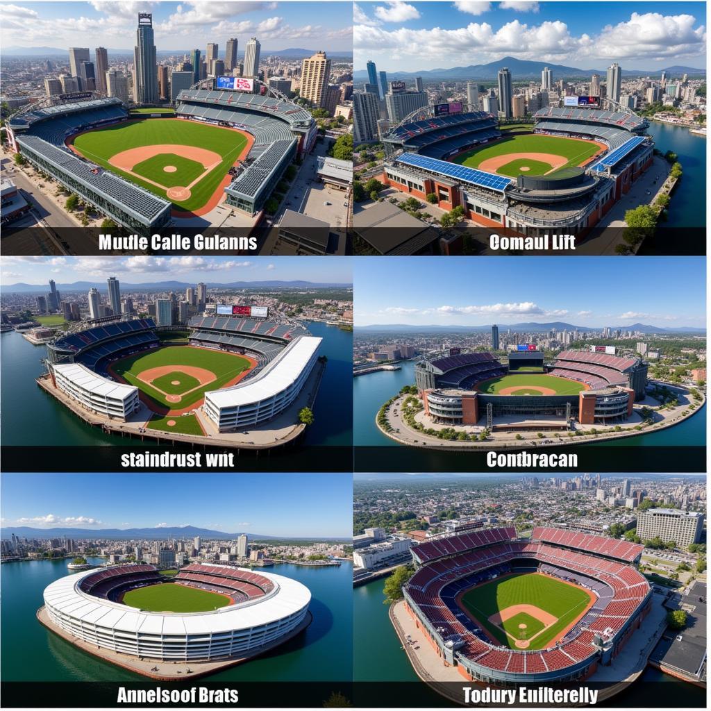 Aerial View of Stadiums in the American League East